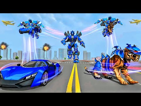 US Police Tiger Robot Games - Police Plane Transport - Android Gameplay