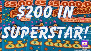 $200 in Superstar ‼️ #california #lottery #scratchers #shortvideo #gambling 
