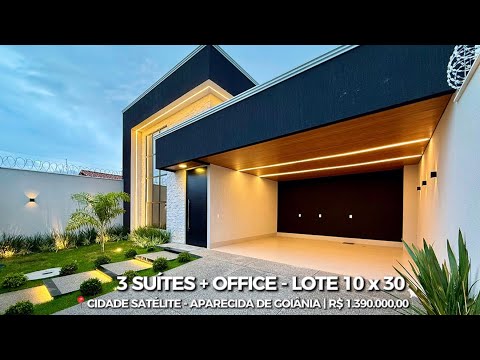 CIDADE SATÉLITE - APARECIDA DE GOIÂNIA | 3 SUÍTES + OFFICE | COMPLETA EM ARMÁRIOS | R$ 1.390.000,00