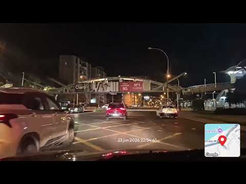 Recorrido Avenida España, desde Viña del Mar a Valparaiso en la noche