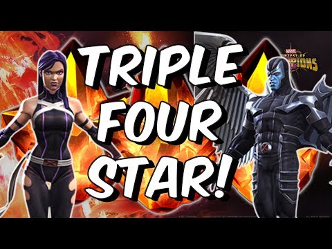 Triple Four Star Crystal Opening - Archangel and Psylocke Search! - Marvel Contest Of Champions