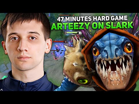 47 Minutes Hard Game for Arteezy on Slark carry in HIGH MMR