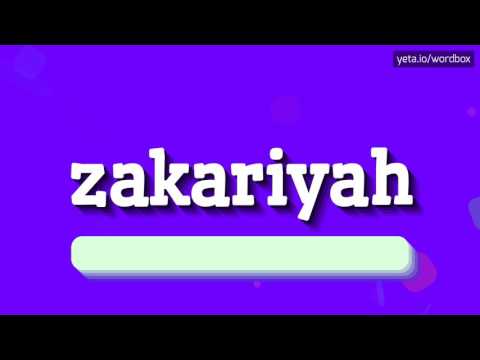 ZAKARIYAH - How to pronounce Zakariyah?