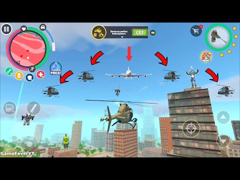 Rope Hero: Vice Town (Rope Hero Helicopter vs Police Helicopter Fight on Sky) - Android Gameplay HD