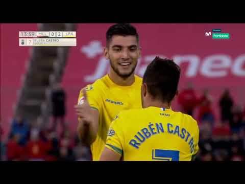 Gol de Ruben Castro en el RCD Mallorca 2 - UD Las Palmas 2 | Liga123 | 18/19