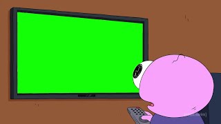 Smiling Friends "dude, check the news, it doesn't matter which channel" green screen
