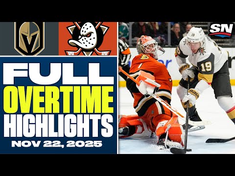 Vegas Golden Knights at Anaheim Ducks | FULL Overtime Highlights - November 22, 2025