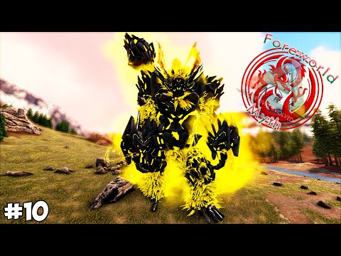 DOMAMOS O WUKONG MYTH E PROTEGEMOS A BASE!! pt.10 - ARK FOREWORLD MYTH