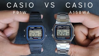 Casio F91W vs Casio A158W - Comparison