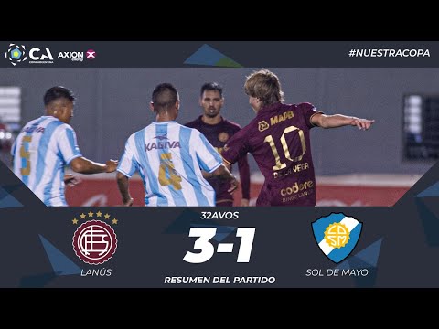 32avos: Lanús 3 - Sol de Mayo 1