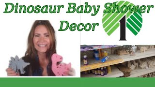 Dollar Tree Baby Shower Decor!  #dollartree #babyshowerdecor #dinosaurparty