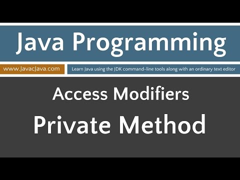 Learn Java Programming Private Access Applied To A Method
