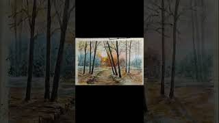 How to capture that golden hour glow in watercolor #tutorial #landscape #art