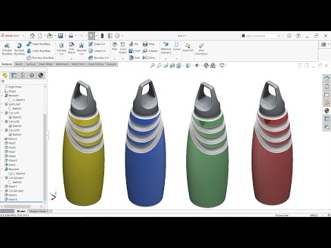 SolidWorks Advanced Modeling | Plastic Water Bottle Design
