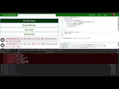 Lets Play Free Code Camp Intermediate Algorithm Scripting Sorted Union