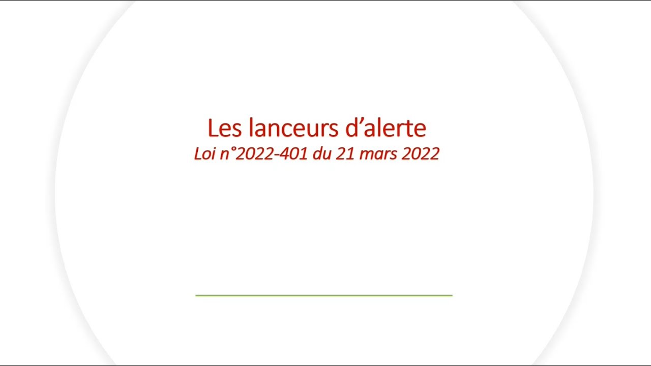 Réunion actualité juridique Octobre 2022 - Lanceurs d'alerte