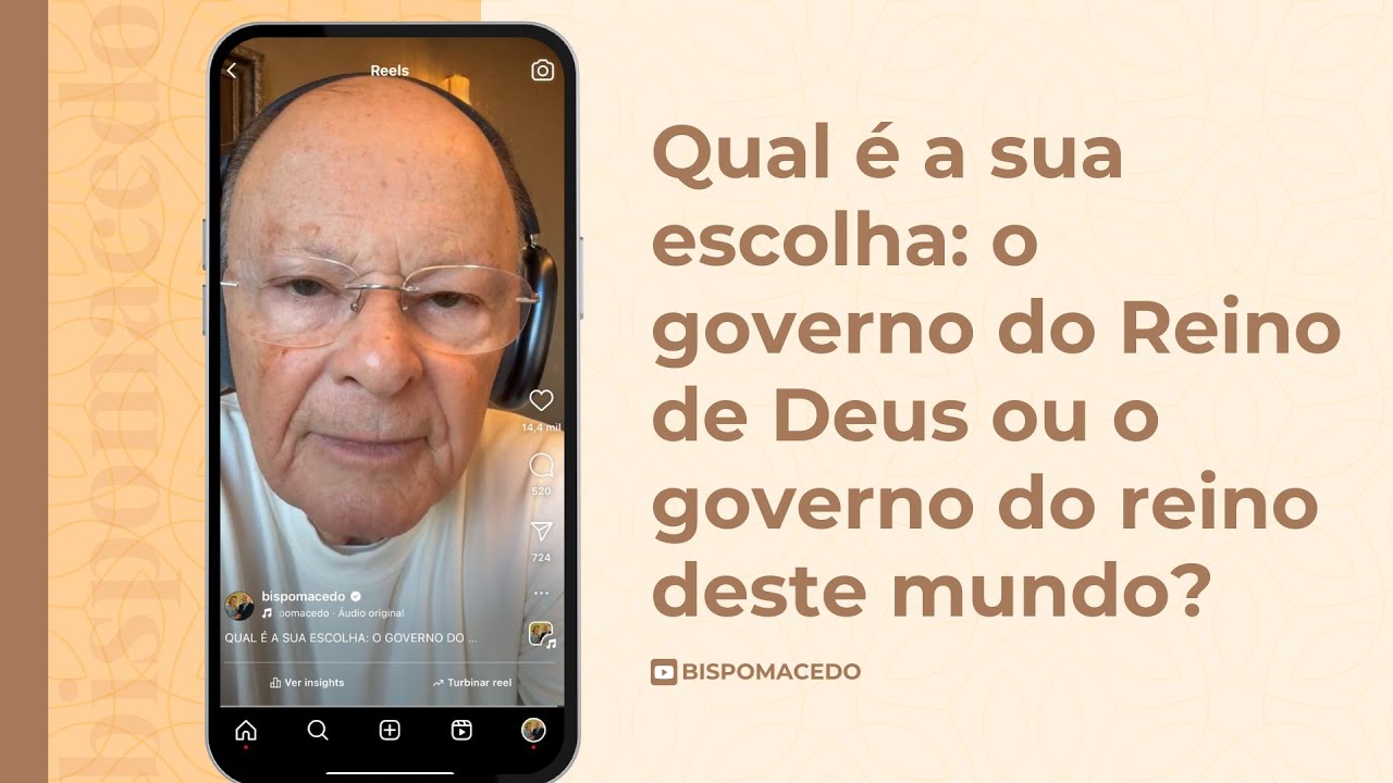 Qual é a sua escolha: o governo do Reino de Deus ou o governo do reino deste mundo? -Meditação 09/01