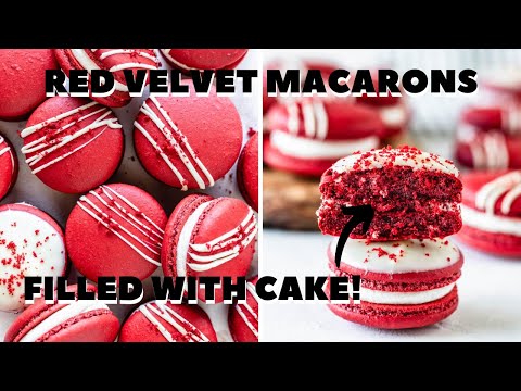 Red Velvet Macarons - filled with Red Velvet Cake!