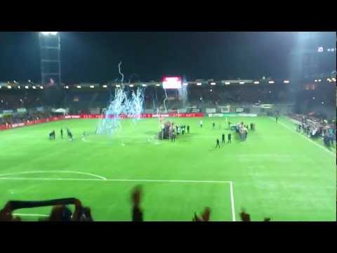 FC Zwolle - FC Eindhoven (13-04-2012) Kampioenen! Spelers op het podium