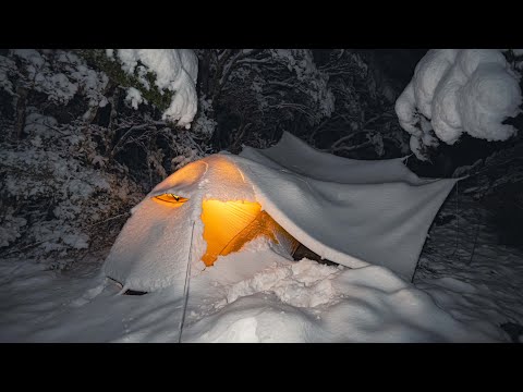 I Got Buried In Snow - CAMPING In Heavy SNOW - SNOWSTORM Tent Camp
