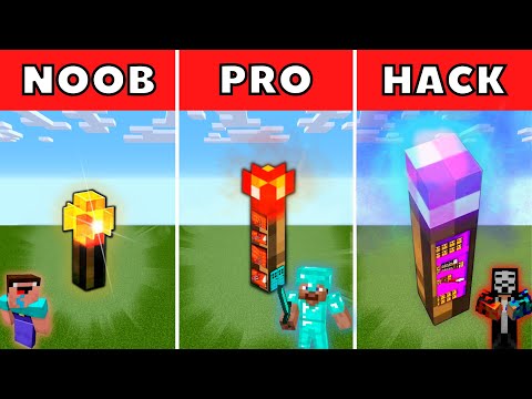 Minecraft Battle: NOOB vs PRO vs HACKER : INSIDE TORCH HOUSE BASE BUILD CHALLENGE ; ) Animation