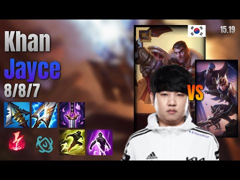Khan Top Jayce vs Quinn lol KR solo rank Full Game 15.19 | 칸 제이스 vs 퀸