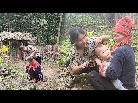 Life in the Forest: A Young Mother Cleans the Bamboo Home and Cuts Hair for Her Family