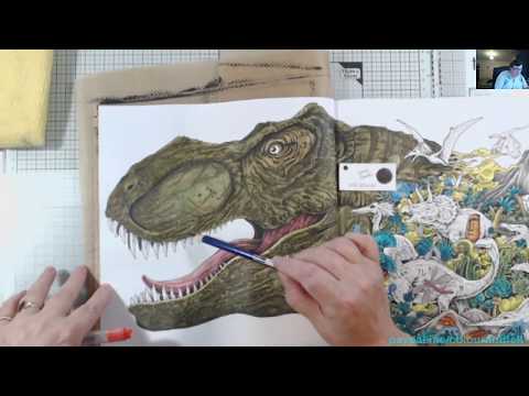 Adult colouring/Dino - Kerby Rosannes -part 3 - Inktense #dinobuddycolor