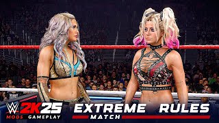 WWE 2K25 Giulia vs Alexa Bliss Extreme Rules Match at SNME