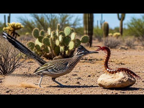 Roadrunner vs Centipede & Rattlesnake! Unexpected Desert Showdown.