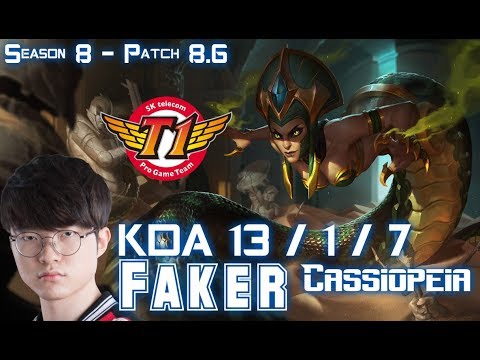 SKT T1 Faker CASSIOPEIA vs GALIO Mid - Patch 8.6 KR Ranked