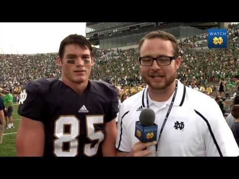 Troy Niklas On-Field Interview - Notre Dame Football