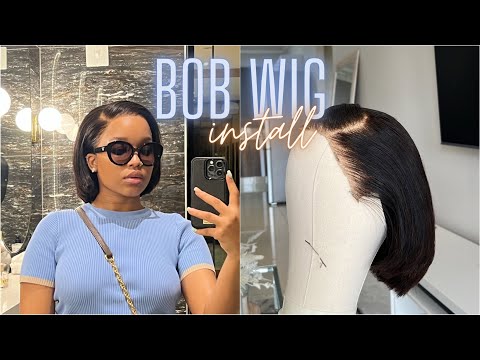 BOB WIG INSTALL | full lace frontal wig ft Thesanhair | lerato M
