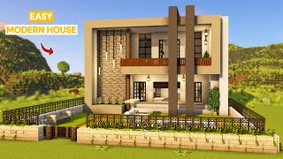How To Build An Easy Modern House In Minecraft - Step By Step Tutorial🏡