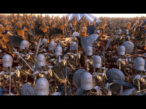 200 Golden Knights and 3,000 Spartans Squeeze 25,000 Skeletons  Ultimate Epic Battle Simulator  UEBS