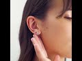 Cercei mici din oțel tip buton cu cristal transparent Dazzly SDZ45