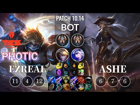 TES Photic Ezreal vs Ashe Bot - KR Patch 10.14