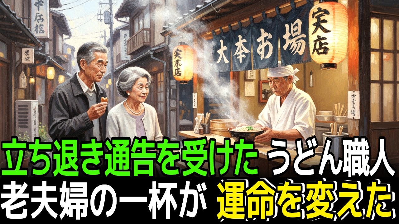 「財布を家に   」結婚50周年の老夫婦が青ざめた瞬間──翌朝、立ち退き通告のうどん店に数十台のトラックが現れた理由