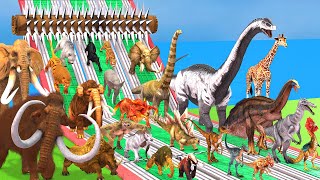 Be Fast and Run Away from Spike Roller Dinosaurs Prehistoric Mammals vs Animals Animal revolt battle