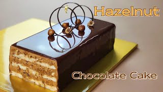 카라멜 헤이즐넛 초콜릿 케이크 / Caramel Hazelnut Chocolate Cake / Mirror Glaze Cake / Hazelnut Butter Cream