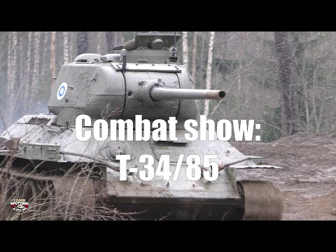 T-34-85 WW2 Soviet Medium Tank Combat Demonstration at Panssarimuseo Kevätsawutus 2018  [4K UHD]