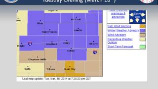 preview picture of video 'Goodland March 18th 2014 Evening Weather Update'