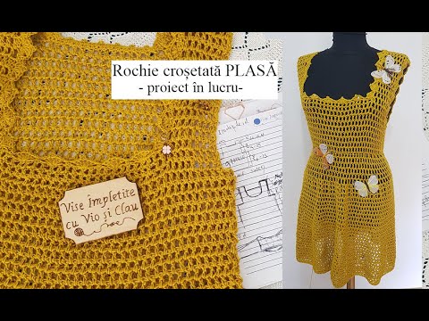 Rochie plasa croșetată, lejeră și ușoară #crosetam #rochiecrosetata #handmade