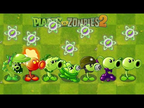 PvZ 2 All Peas Power Up! vs Robo-Cone, Football Zombie!