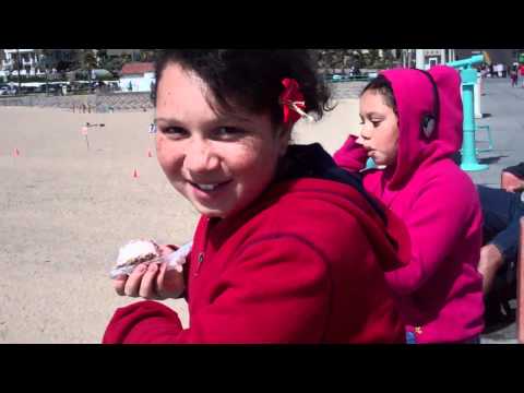 enjoying ice cream at beach.MP4