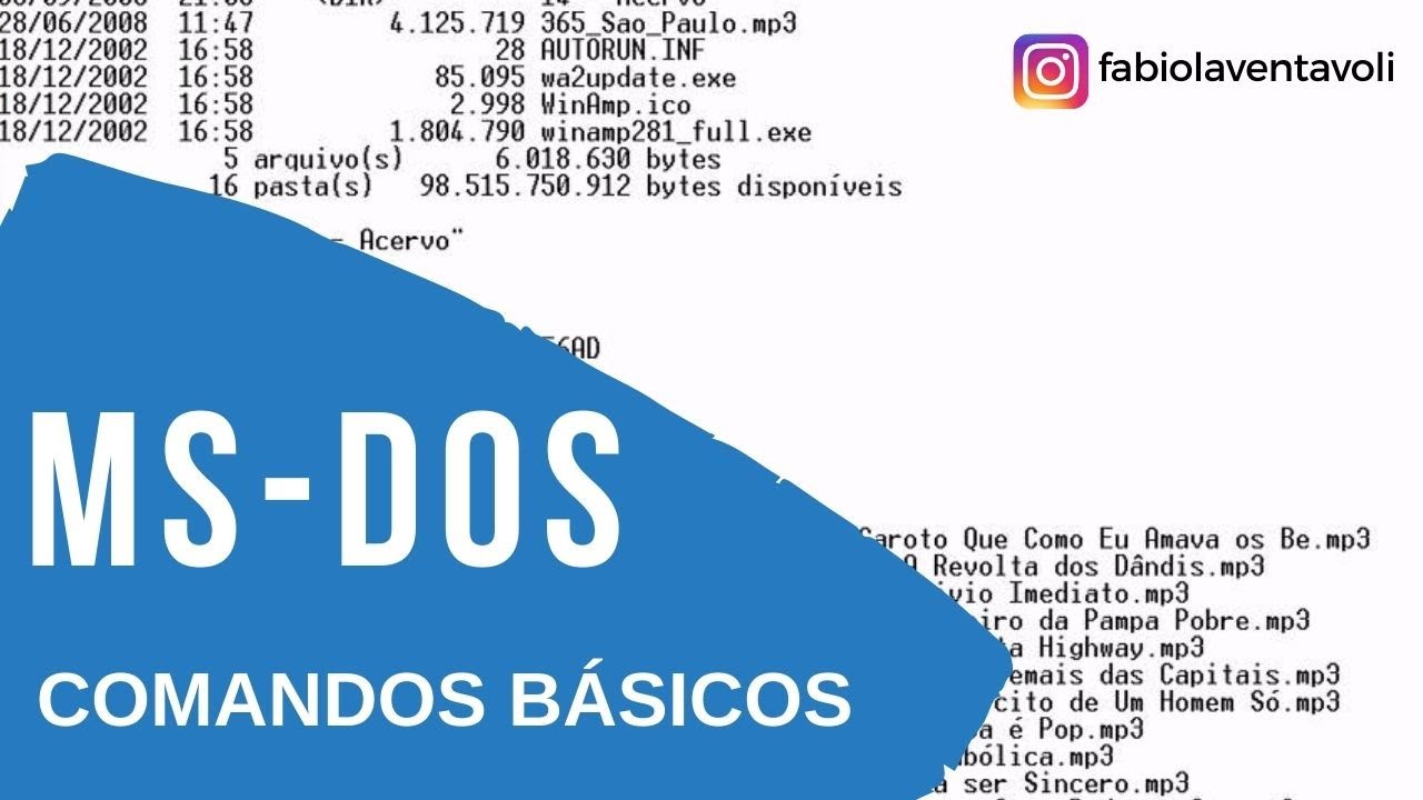 #6 - MS DOS COMANDOS BÁSICOS - SISTEMA OPERACIONAL