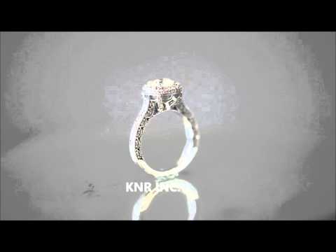 14K WHITE GOLD ROUND CUT DIAMOND ENGAGEMENT RING ANTIQUE DECO STYLE 1.80CTW - KNR INC - 576