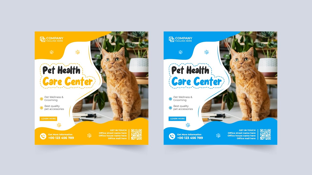 Pet Care Social Media Post Free Download | Pet Veterinary Web Banner Design