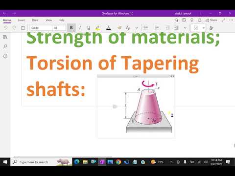 Strength of materials : - ( Torsion on tapering shafts ) - 49. #strengthofmaterials #gate#mechanical