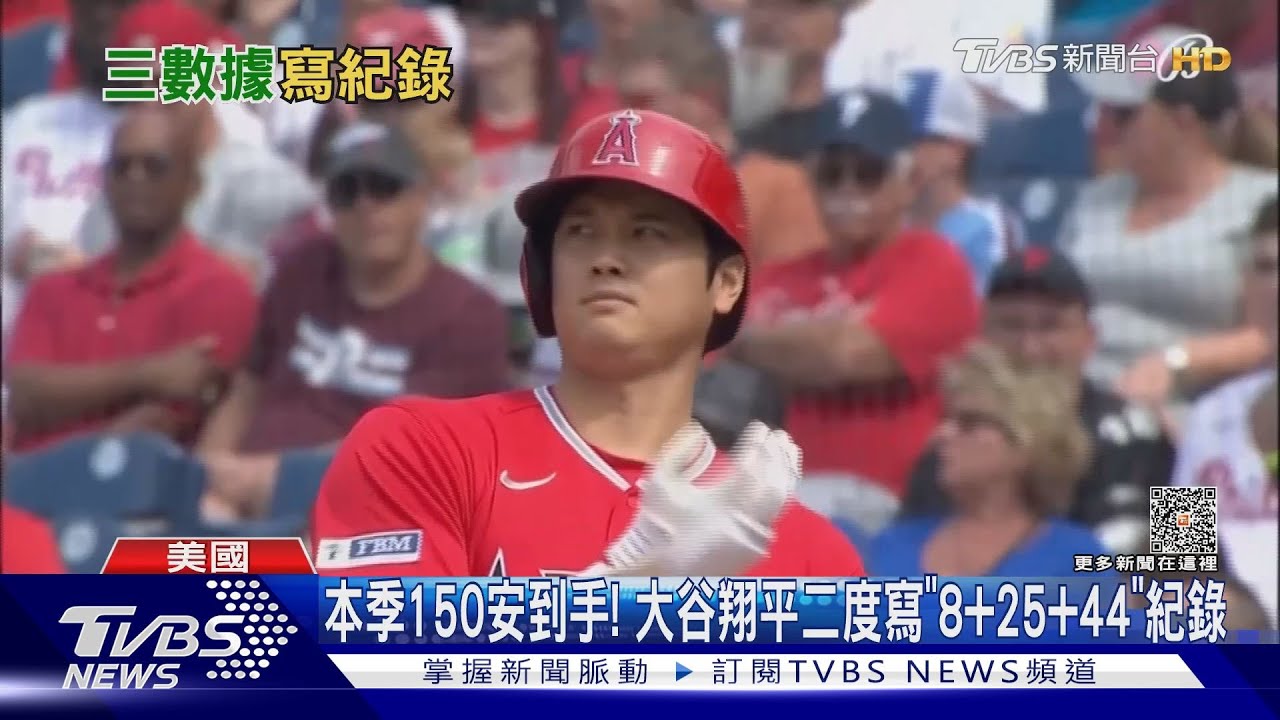 本季第150安到手!大谷翔平二度寫「8加25加44」紀錄